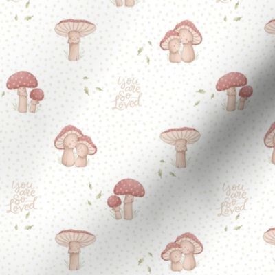botanical baby mushrooms soft colored 6 inch