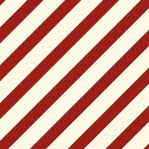 Holidays Diagonal Stripes Red - cream