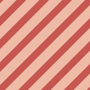 Holidays Diagonal Stripes Coral - pink