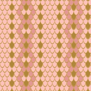 Joyful scalloped snakeskin on pink and gold