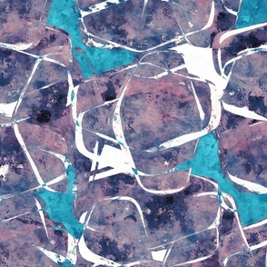 Watercolor abstract blue stones