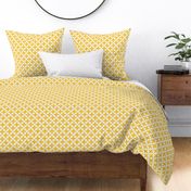 Retro Geometric Floral in Goldenrod on Cream - Large