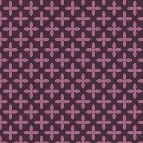 Retro Geometric Floral in Purple on Plum - Medium