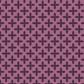 Retro Geometric Floral in Plum on Purple - Medium