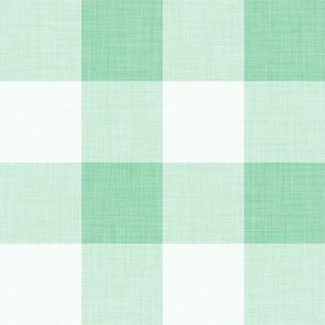 43 Jade Green- Gingham- Large- 2 Inches- Linen Texture- Buffalo Plaid- Vichy Check- Checked- Petal Solids Coordinate- Cottagecore Wallpaper- Mint- Pastel- Christmas- Holidays