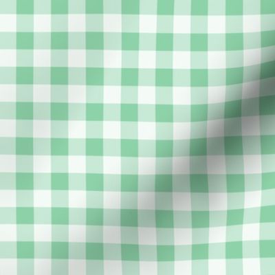 43 Jade Green- Gingham- Small- 1/2- Plaid- Vichy Check- Checked Cottagecore Wallpaper- Mint- Pastel- Christmas- Holidays