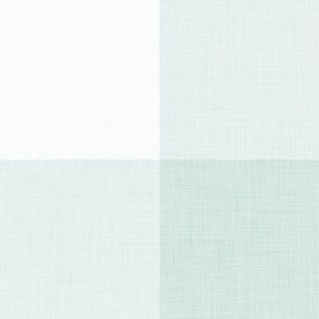 44 Sea Glass Green- Gingham- Extra Large- 4 Inches- Buffalo Plaid-Check- Checked- Linen Texture- Petal Solids Coordinate- Cottagecore Wallpaper- Mint- Pastel- Aqua 