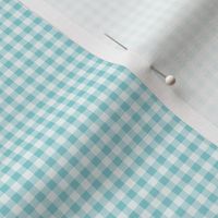 45 Pool- Gingham- Micro 1/8 Inch- Plaid- Check- Checked- Petal Solids- Cottagecore Wallpaper- Turquoise Blue- Aqua- Pastel Blue- Summer- Sea- Beach