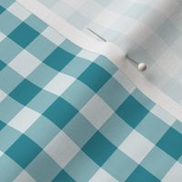 46 Lagoon- Gingham- Small- Half Inch- Plaid- Check- Checked- Petal Solids- Cottagecore Wallpaper- Turquoise Blue- Aqua- Pastel Blue