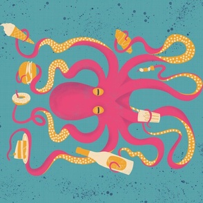 pink octopus on see-food diet