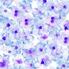 Watercolor flowers - Purple and Blue floral