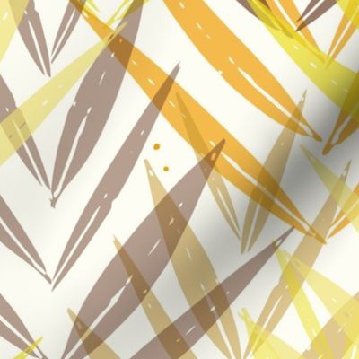 palm leaves - autumn abstract botanical - foliage wallpaper and fabric