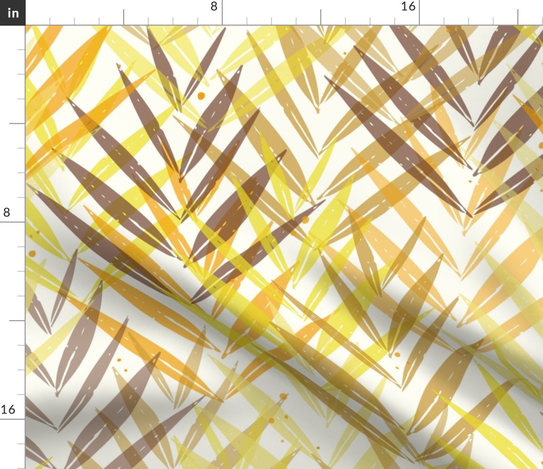 palm leaves - autumn abstract botanical - foliage wallpaper and fabric