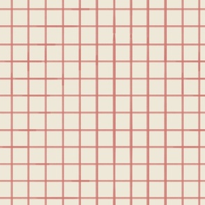 Minimalist Garden - Matching red grid pattern L