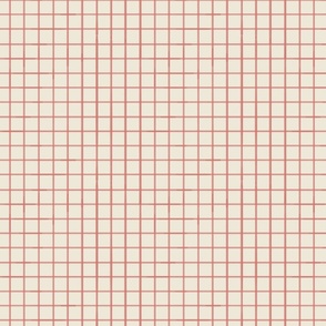 Minimalist Garden - Matching red grid pattern M