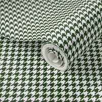 Dark Forest Green and White Houndstooth Check