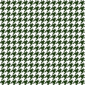 Dark Forest Green and White Houndstooth Check