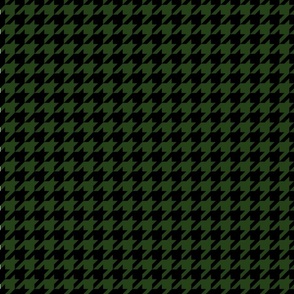 Dark Forest Green and Black Houndstooth Check