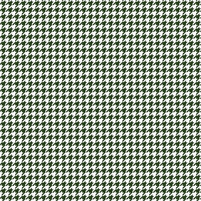 Small Dark Forest Green and White Houndstooth Check