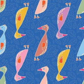 Colourful geese pattern