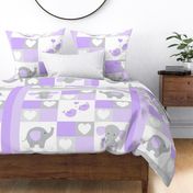 Purple Safari Elephant Cheaters Crib Quilt Baby Girl