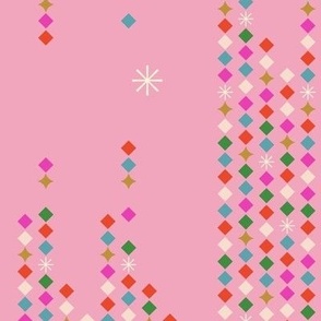 Icicles (Maxi Pink) || midcentury diamond stripes