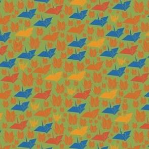 Crayon paper cranes