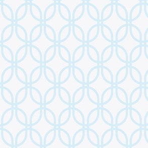 Interlaced Tangled Ovals Baby Blue Classic Pattern Wallpaper