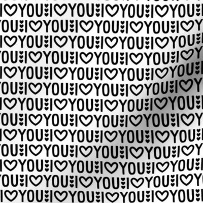 i heart you black and white - valentines day collection