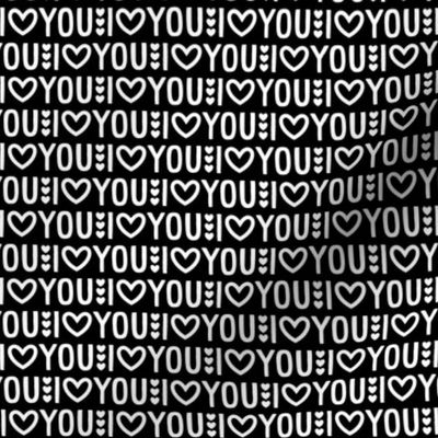 i heart you on black and white inversed - valentines day collection