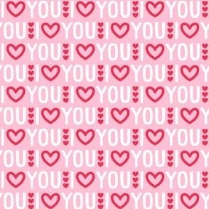 i heart you on pastel pink - valentines day collection