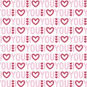 i heart you pastel pink on white - valentines day collection