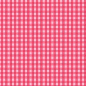 tiny gingham red on pastel pink - valentines day collection