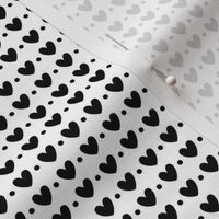 hearts and dots black and white - valentines day collection