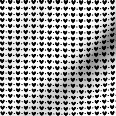 hearts and dots black and white - valentines day collection