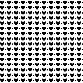 hearts and dots black and white - valentines day collection