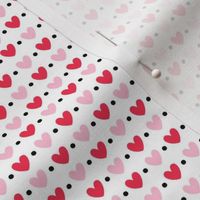 hearts and dots pastel pink and red - valentines day collection