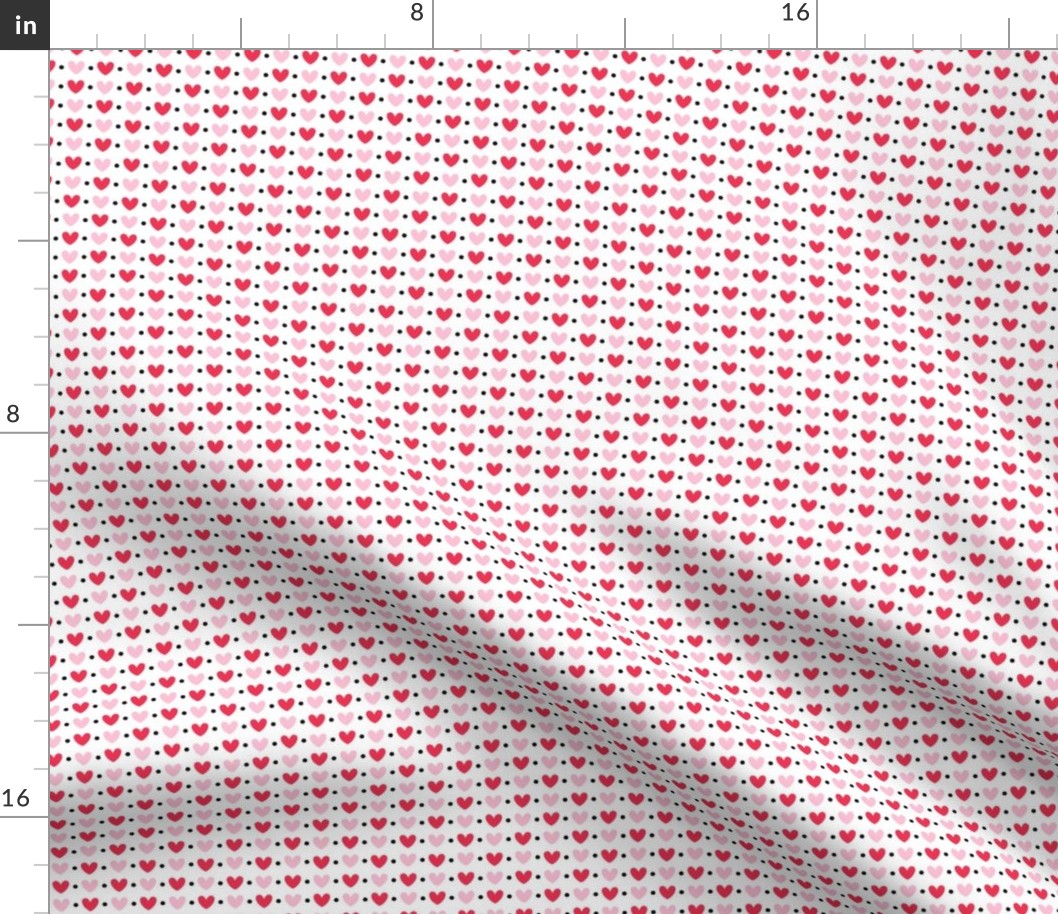 hearts and dots pastel pink and red - valentines day collection