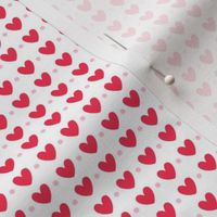 hearts and dots red on white - valentines day collection