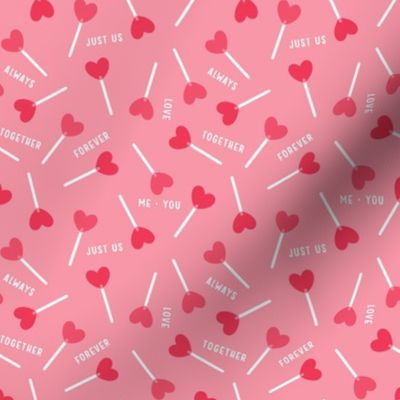 heart lollipops pastel red - valentines day collection