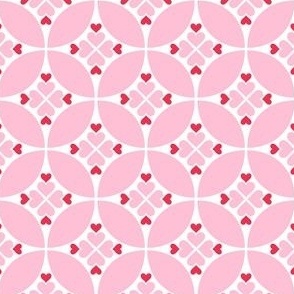 heart tiles pastel pink and red - valentines day collection
