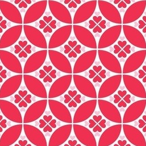 heart tiles red and pastel pink - valentines day collection