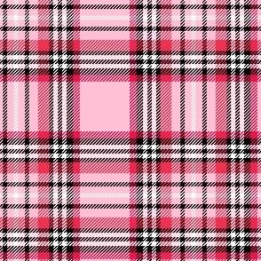 royal stewart tartan on pastel pink - valentines day collection