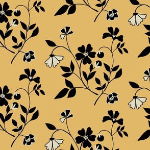 Black And White Floral Fabric, Wallpaper and Home Decor | Spoonflower