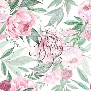 happy wedding day peonies