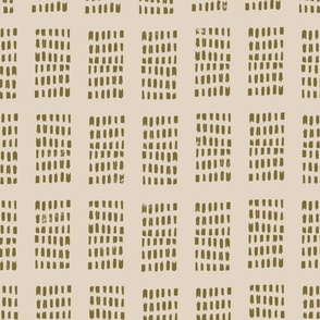 block print tribal sketchy dot grids - beige juniper