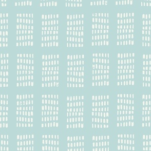 block print tribal sketchy dot grids - soft mint blue