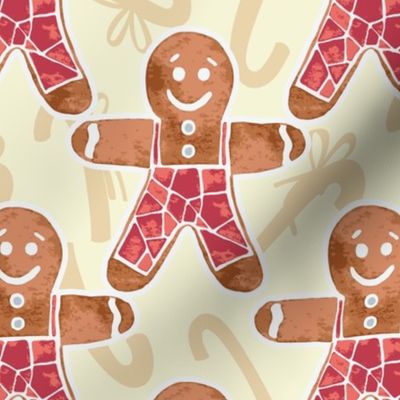Christmas Gingerbread Cookie - Large - Yellow