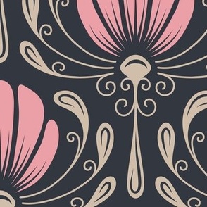 2227 Large - Art Deco flowers