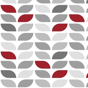 Geometric Pattern: Leaf: Winterberry White (large version)